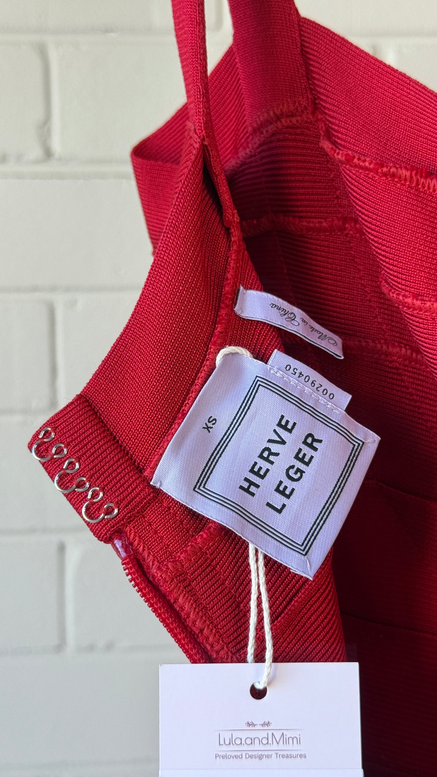 Herve Leger Red Mini Dress- Size XS