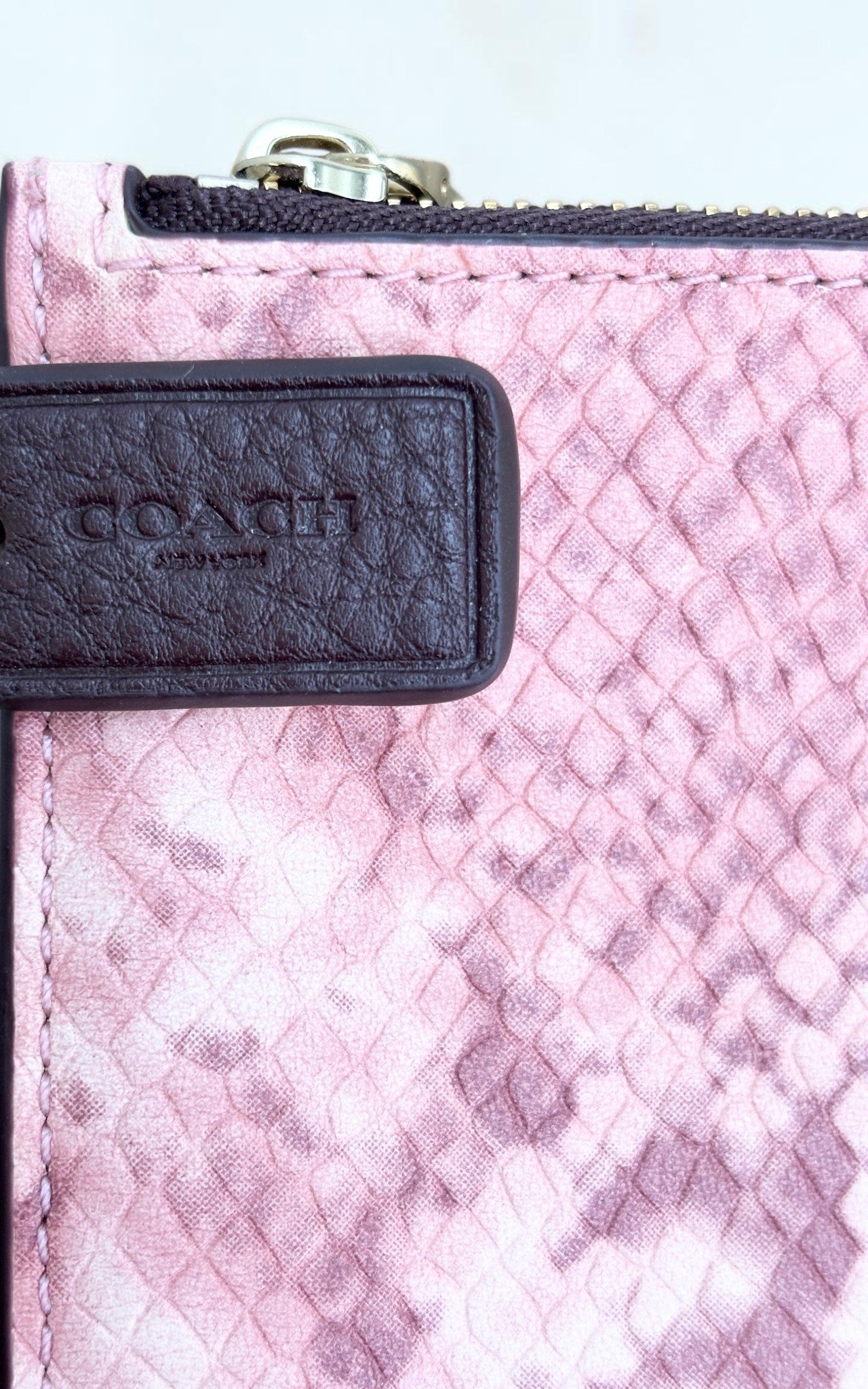 Coach snake skin Clutch in pink