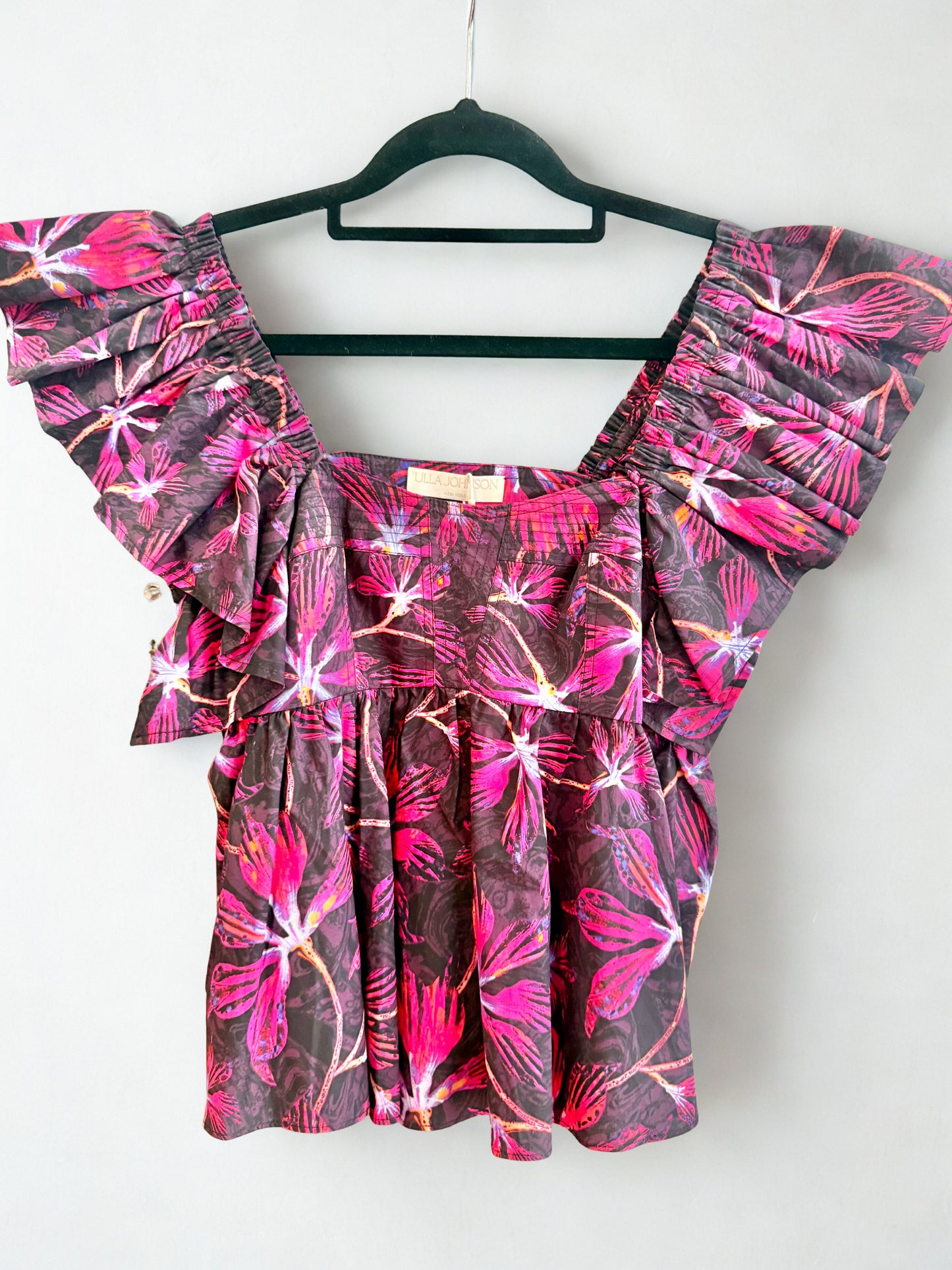 Ulla Johnson Romi Ruffled Top in Floral Print- Size 0