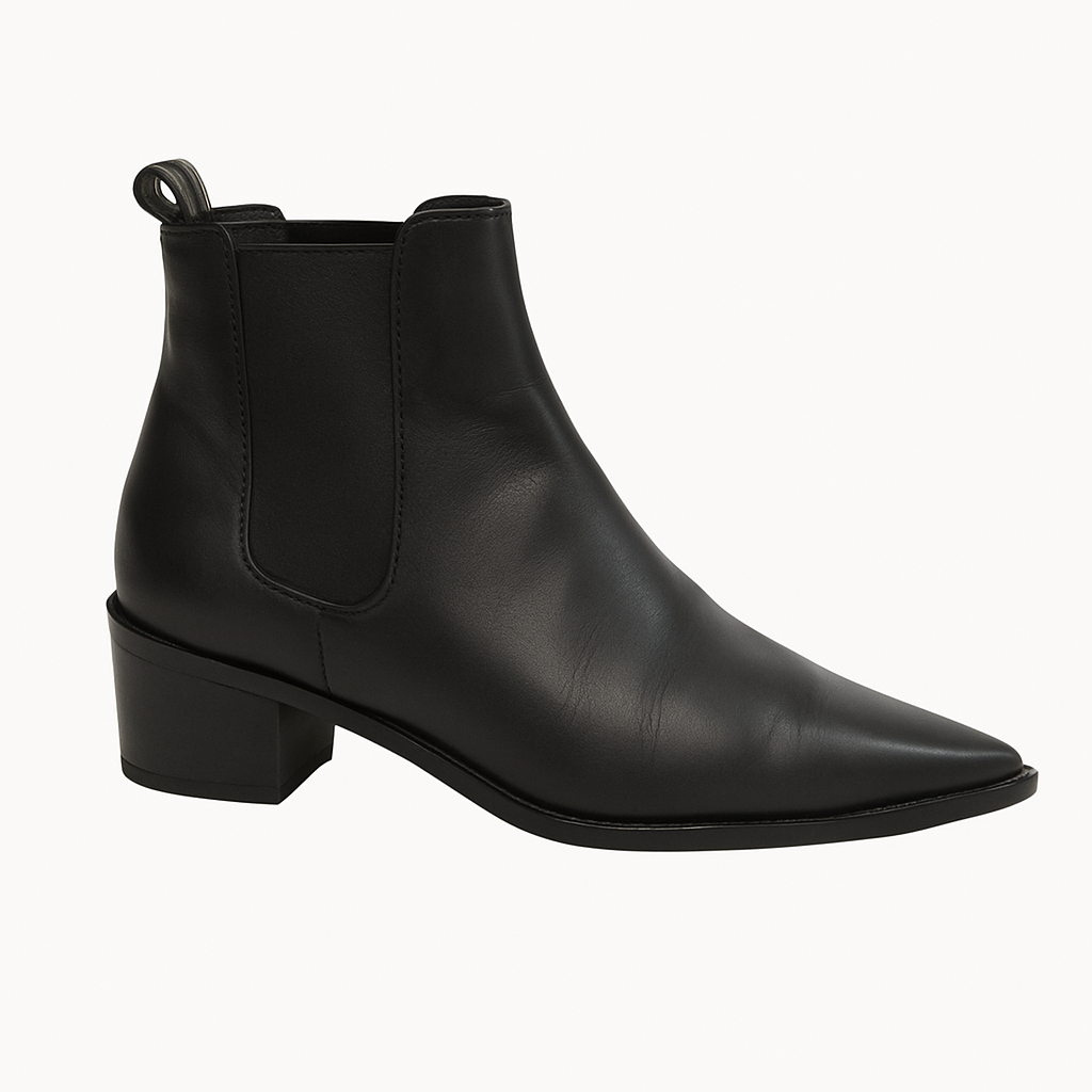 Acne Studios Black Leather Chelsea Boots – Pointed Toe Ankle Boots- Size 40