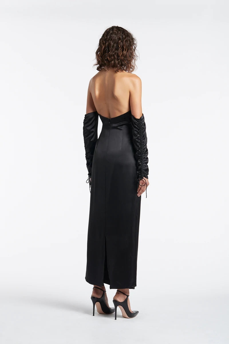 Sir. The Label x Yan Yan Chan Houdini Black Silk Midi Dress — Size 0