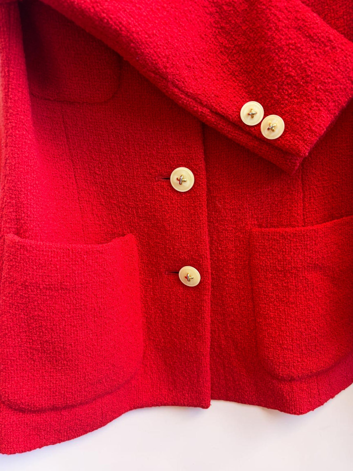 Old England Vintage Red Tweed Jacket – Paris Heritage Label – Size 36