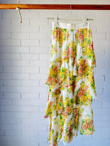 Zimmerman Golden Surfer Tiered Skirt- 0