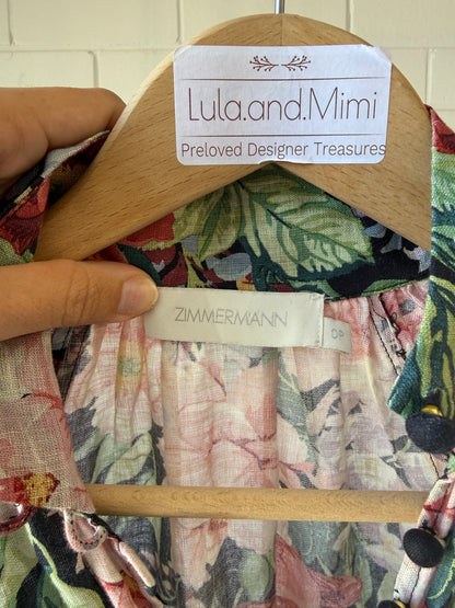 Zimmermann Beltitude Linen Maxi Dress in Black Floral- OP