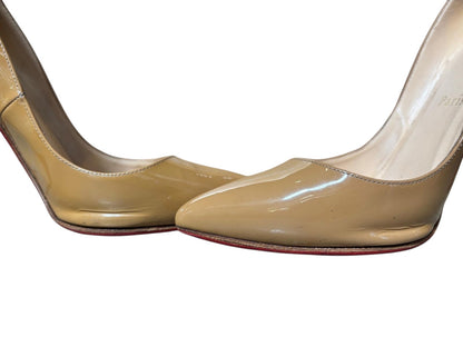 Christina Louboutin Pigalle 120mm Patent Calf in Nude - 37