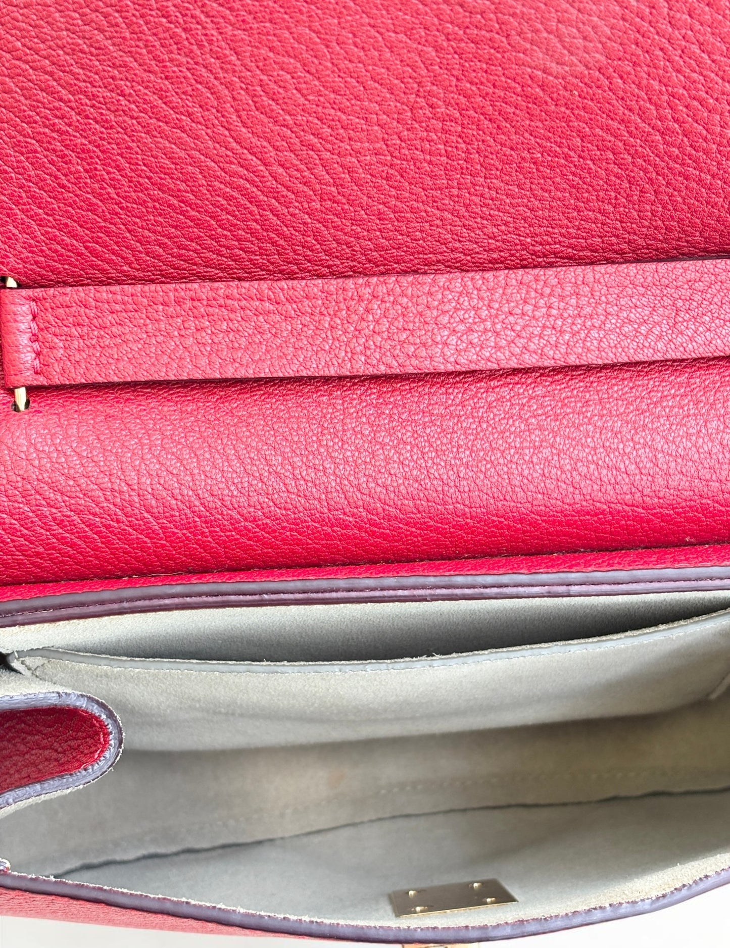 Chloe Drew Leather Shoulder Bag In Red