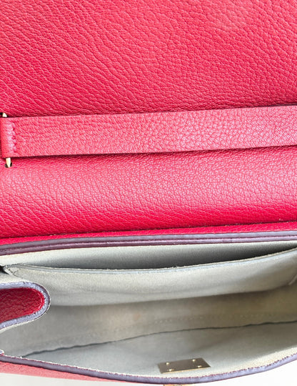 Chloe Drew Leather Shoulder Bag In Red