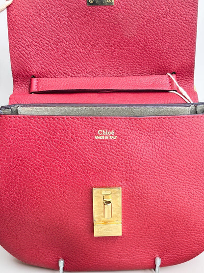 Chloe Drew Leather Shoulder Bag In Red