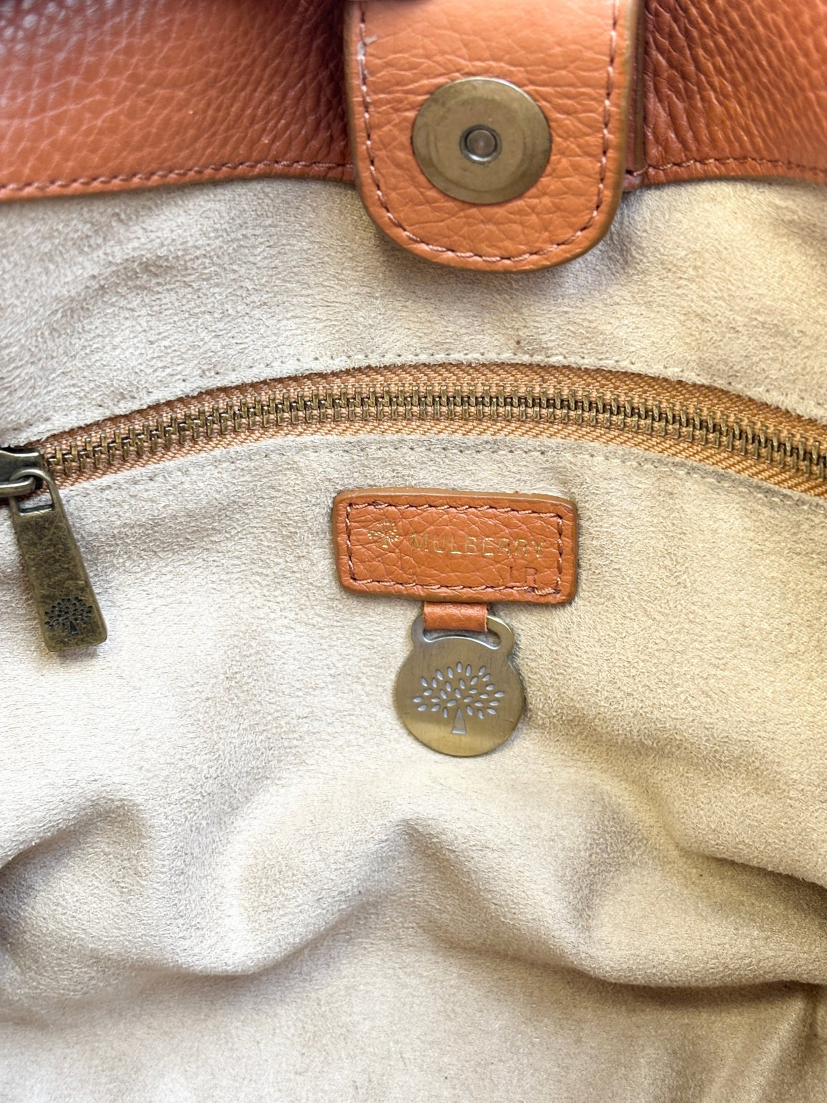 Mulberry Shoulder Bag — Brown & White Leather