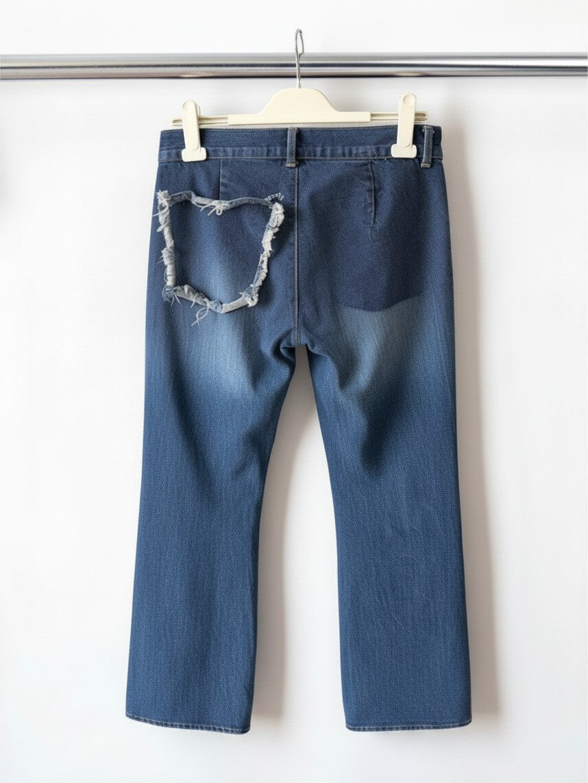 One Teaspoon Kingpins Cropped Boyfriend Jeans in Mid-Blue — Size 8