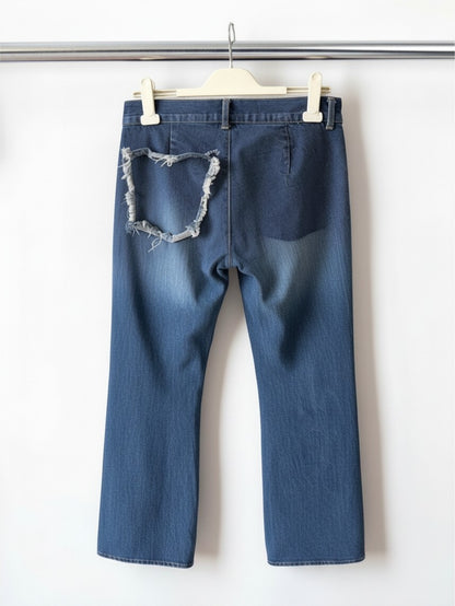 One Teaspoon Kingpins Cropped Boyfriend Jeans in Mid-Blue — Size 8