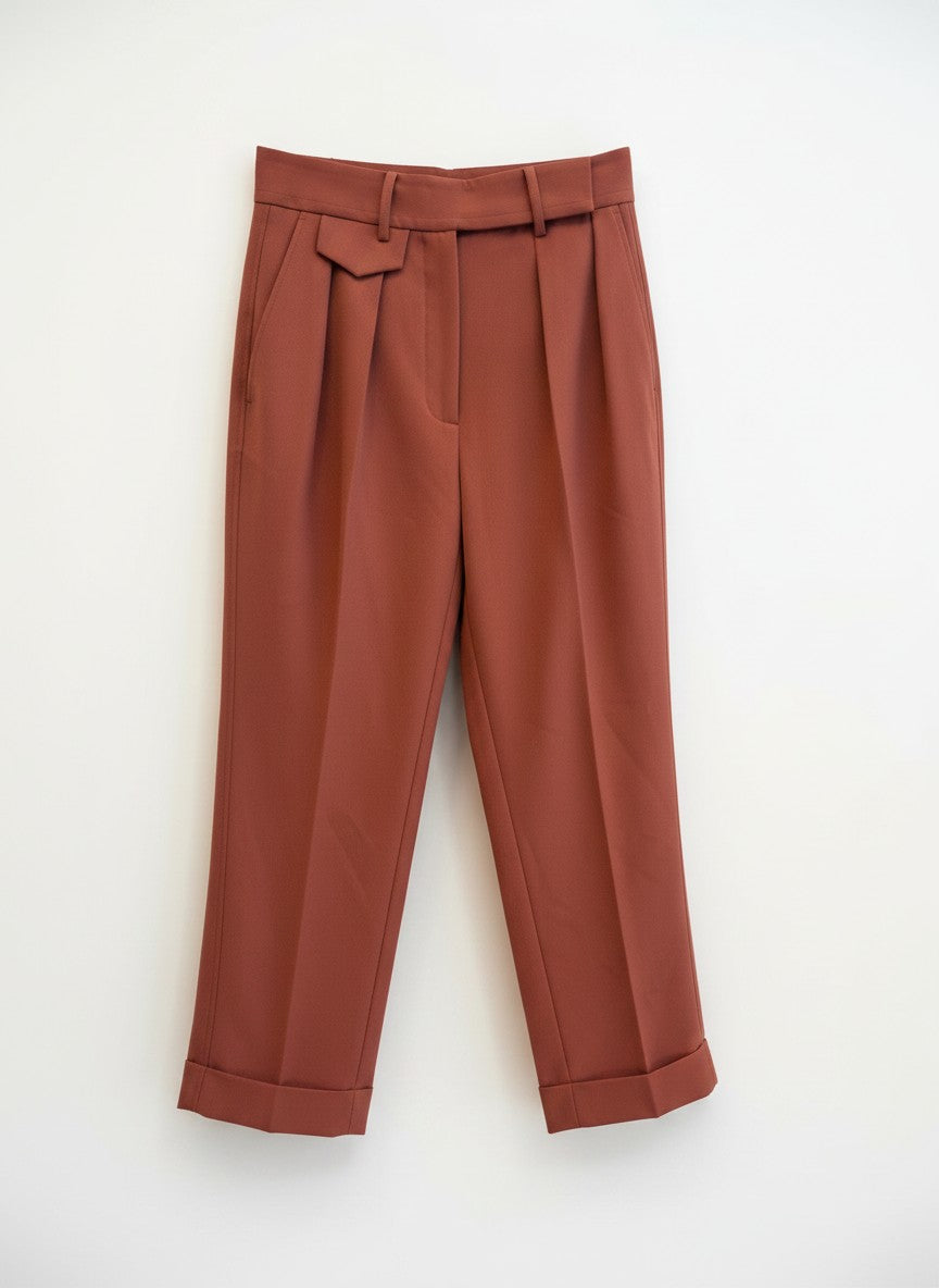 Oroton Belt Detail Pant in Salmon Pink - 10