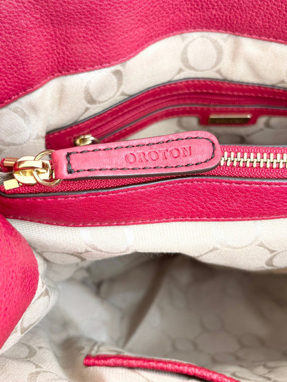 Oroton Large Red Leather Tote