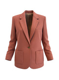 Preloved Oroton blazer in salmon pink, size 8, front view