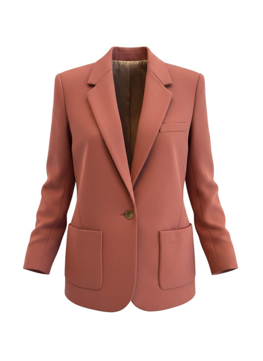 Oroton Double Breasted Blazer in Salmon Pink - 8