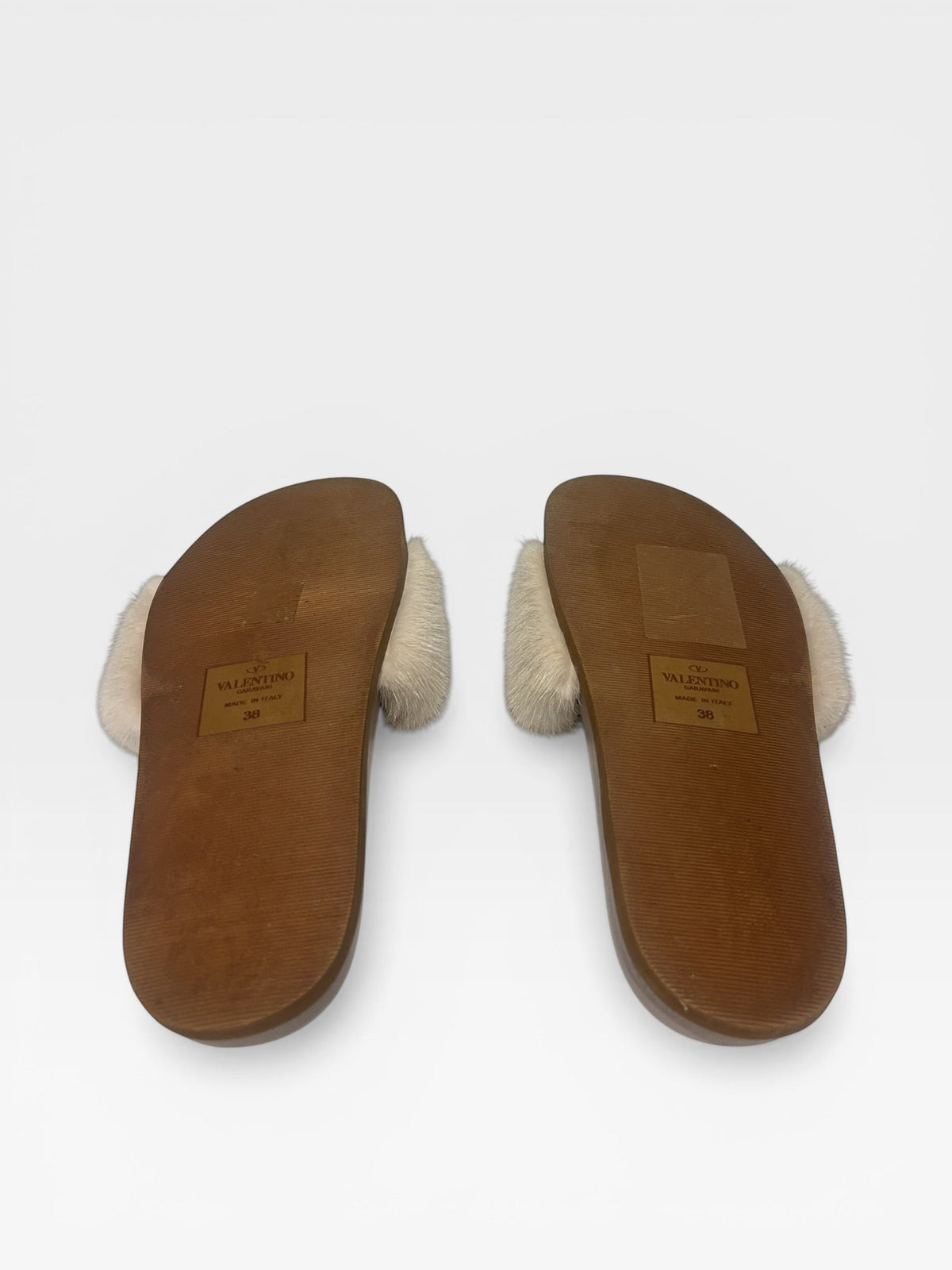Valentino Garavani Vapeur Mink Fur Slide Sandals – 38