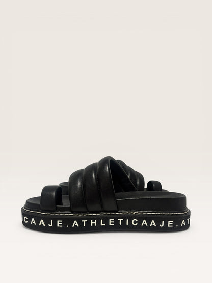 AJE Athletica Platform Slides in Black- 38