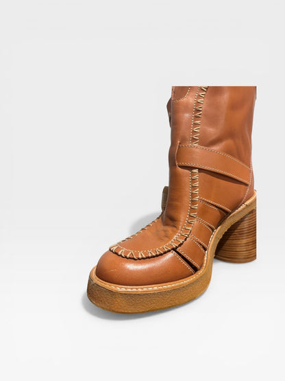 Zimmmermann Brown Whipstitched Leather Ankle Boots - 40