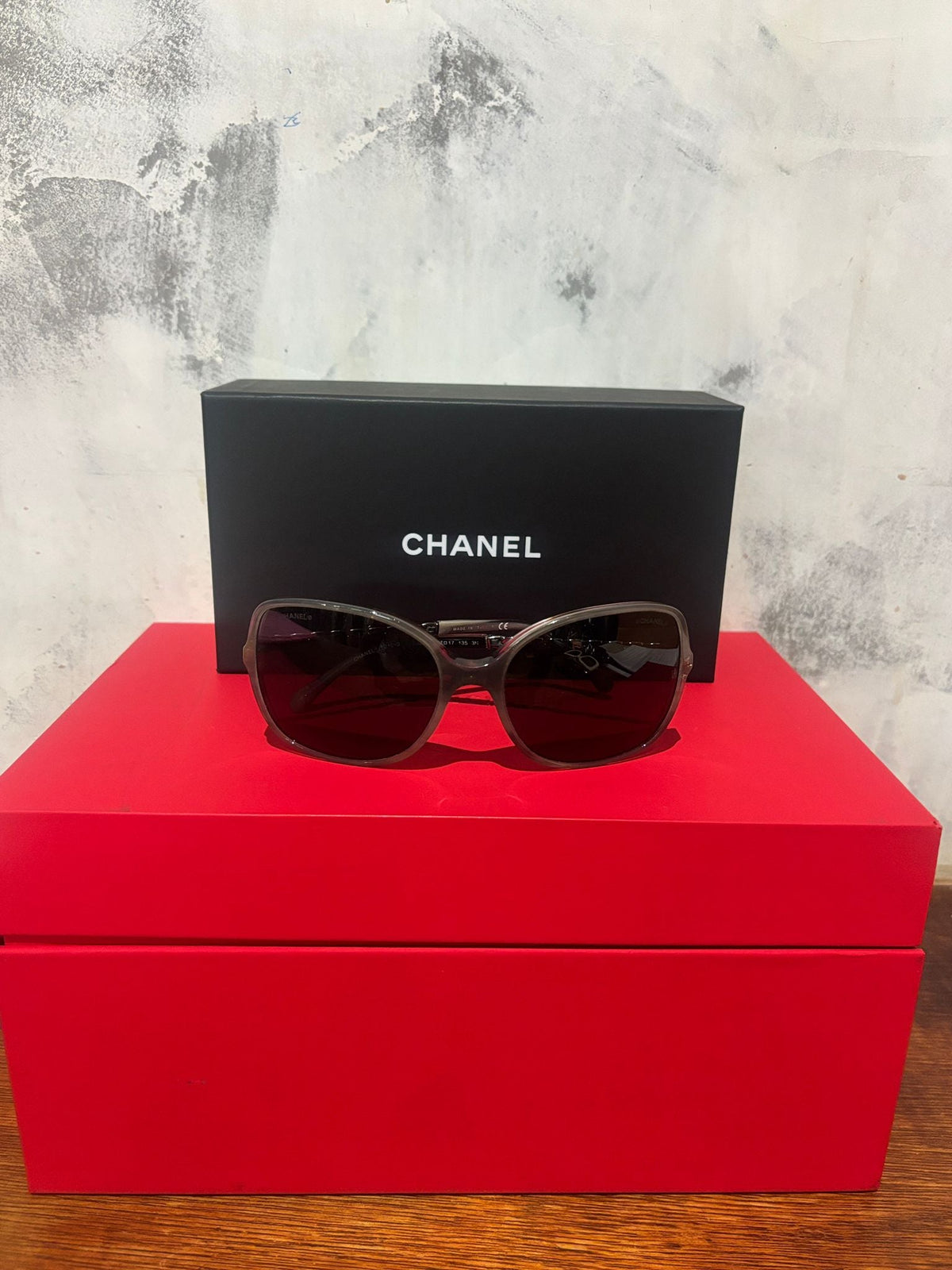 Chanel CH5210Q Square Sunglasses – Translucent Grey CC Chain – RRP $780 – With Original Box