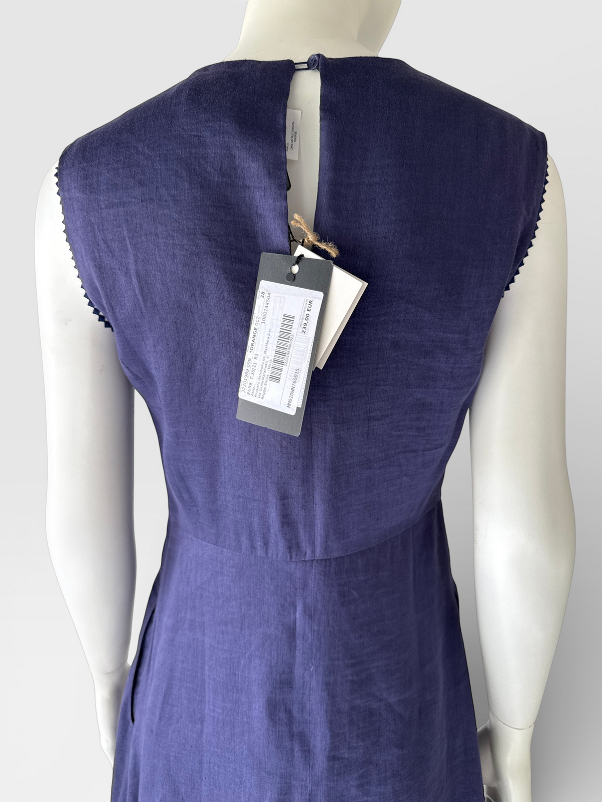 Max Mara Navy Sleeveless Midi Dress NWT Italian Designer- Size EU38