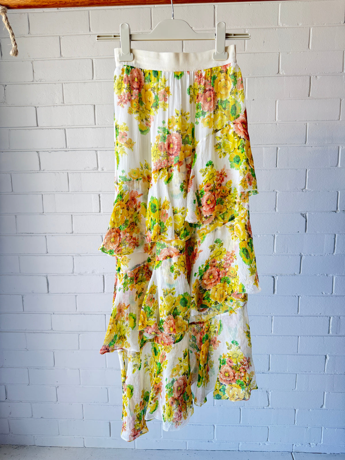 Zimmerman Golden Surfer Tiered Skirt- 0