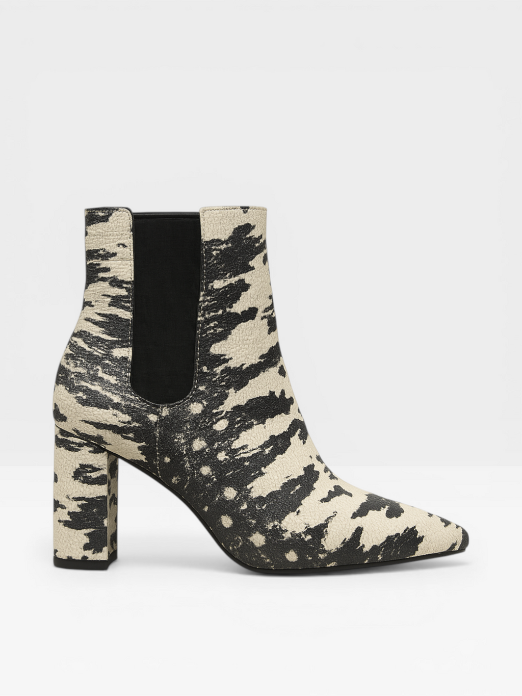 Zimmermann Black & White Animal Print Ankle Boots – Block Heel Chelsea Style- Size 37