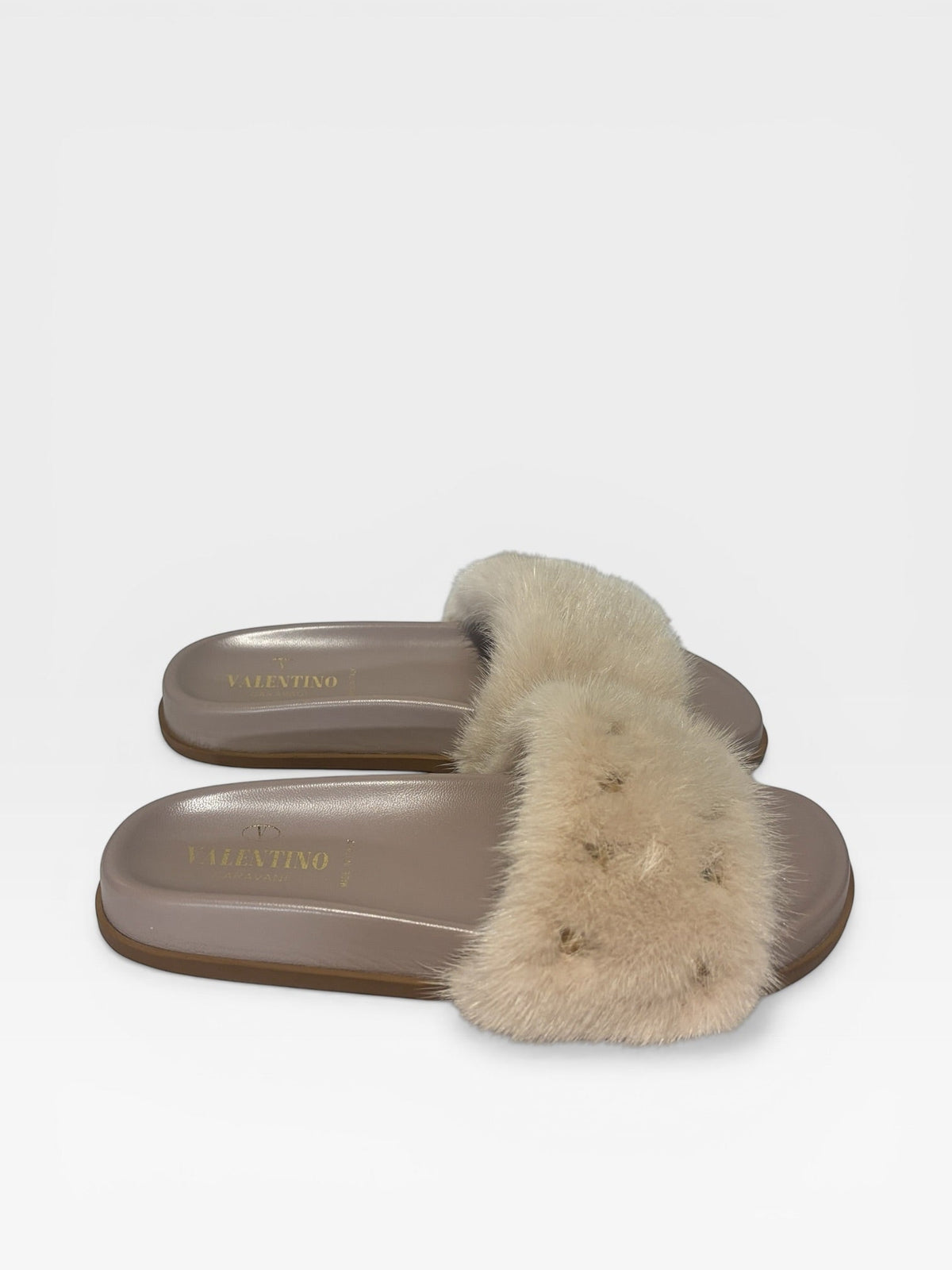 Valentino Garavani Vapeur Mink Fur Slide Sandals – 38