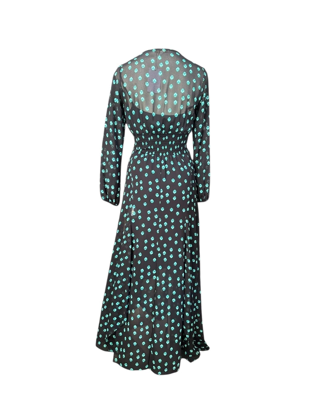 Maje black floral georgette maxi dress, alternate view
