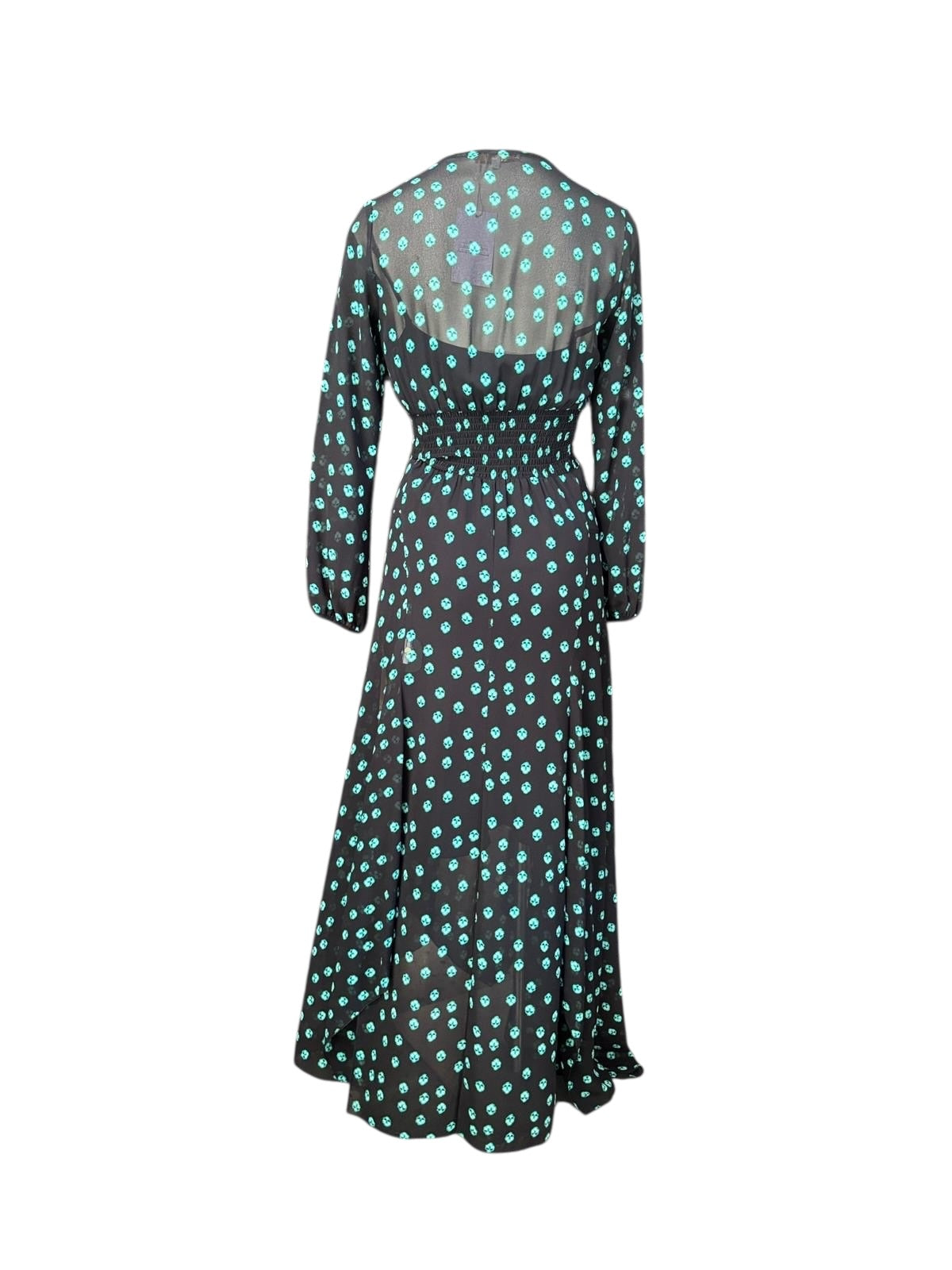 Maje black floral georgette maxi dress, alternate view