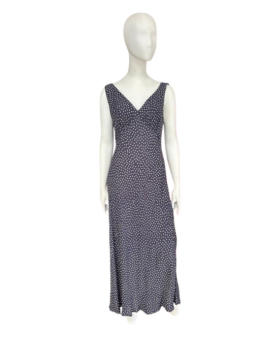 Rixo blue pokadot maxi dress