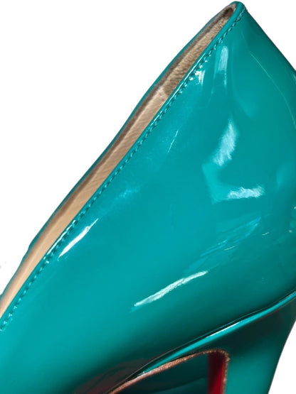 Christian Louboutin Bianca 140 Patent Platform Pumps Teal - 37