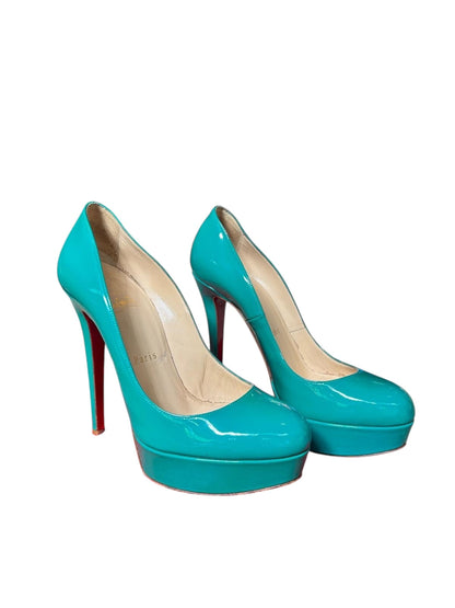 Christian Louboutin Bianca 140 Patent Platform Pumps Teal - 37