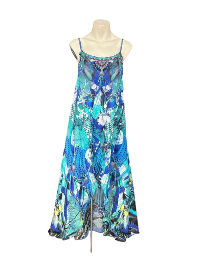 Camilla Shoestring Double Layer Dress Amazon Azure- XS