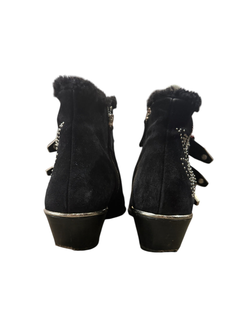 Chloé Susanna Studded Suede Ankle Boots Black Size 38 | Designer Biker Boots