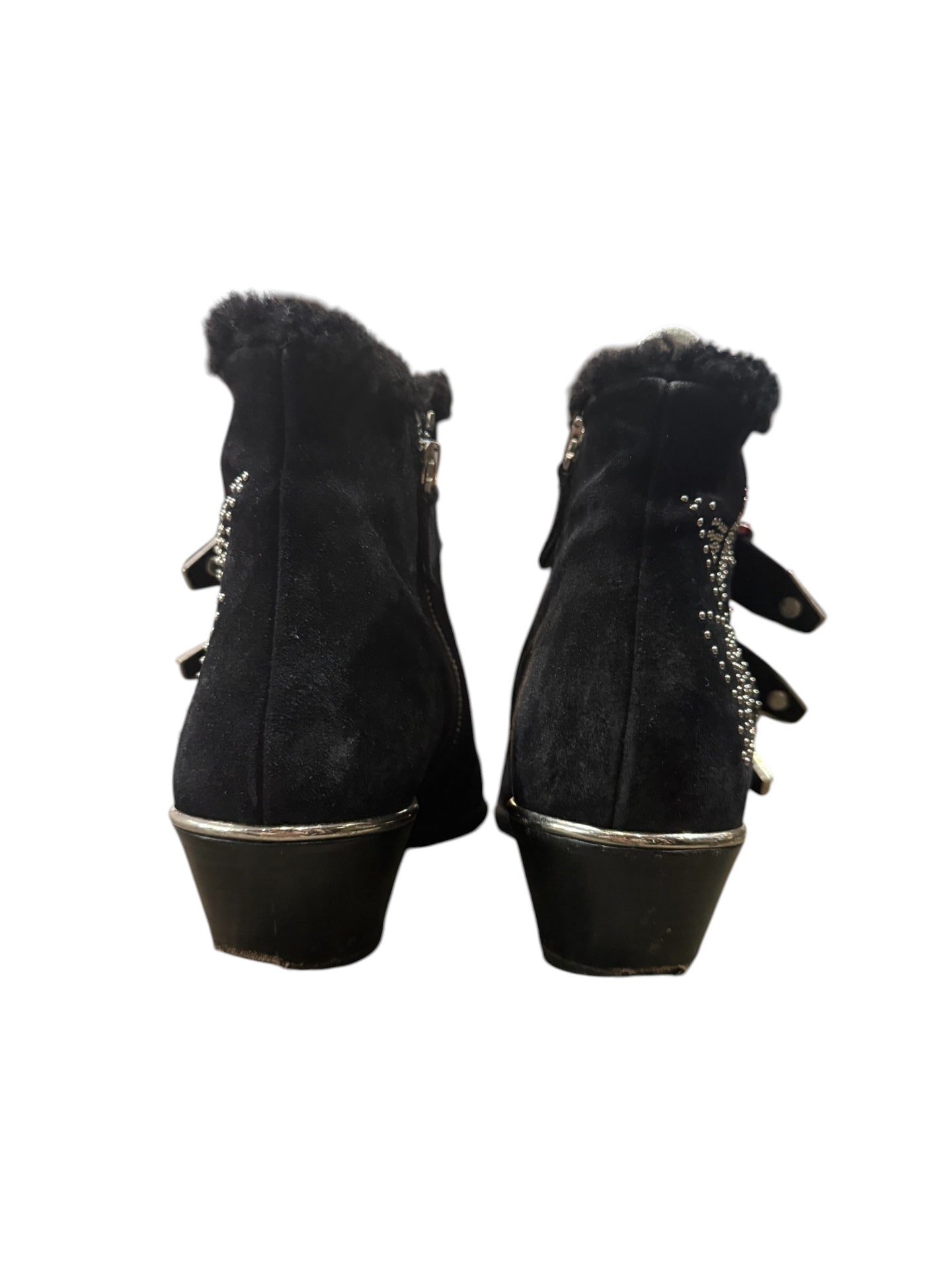 Chloé Susanna Studded Suede Ankle Boots Black Size 38 | Designer Biker Boots