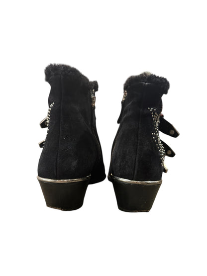 Chloé Susanna Studded Suede Ankle Boots Black Size 38 | Designer Biker Boots