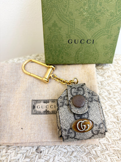 Gucci Ophidia GG Supreme AirPods Case Keychain