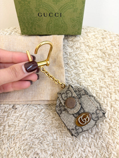 Gucci Ophidia GG Supreme AirPods Case Keychain