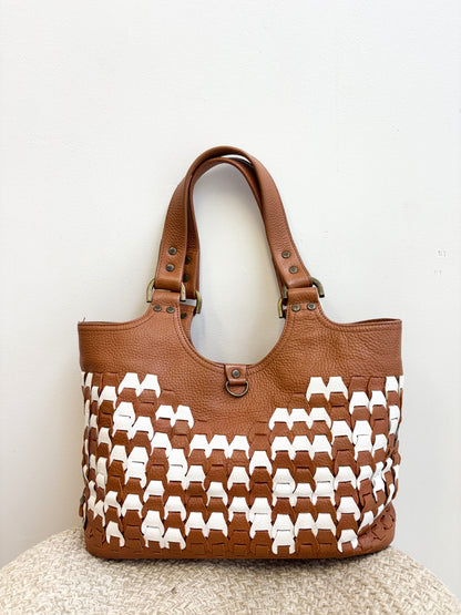 Mulberry Brown and White Shoulder bag