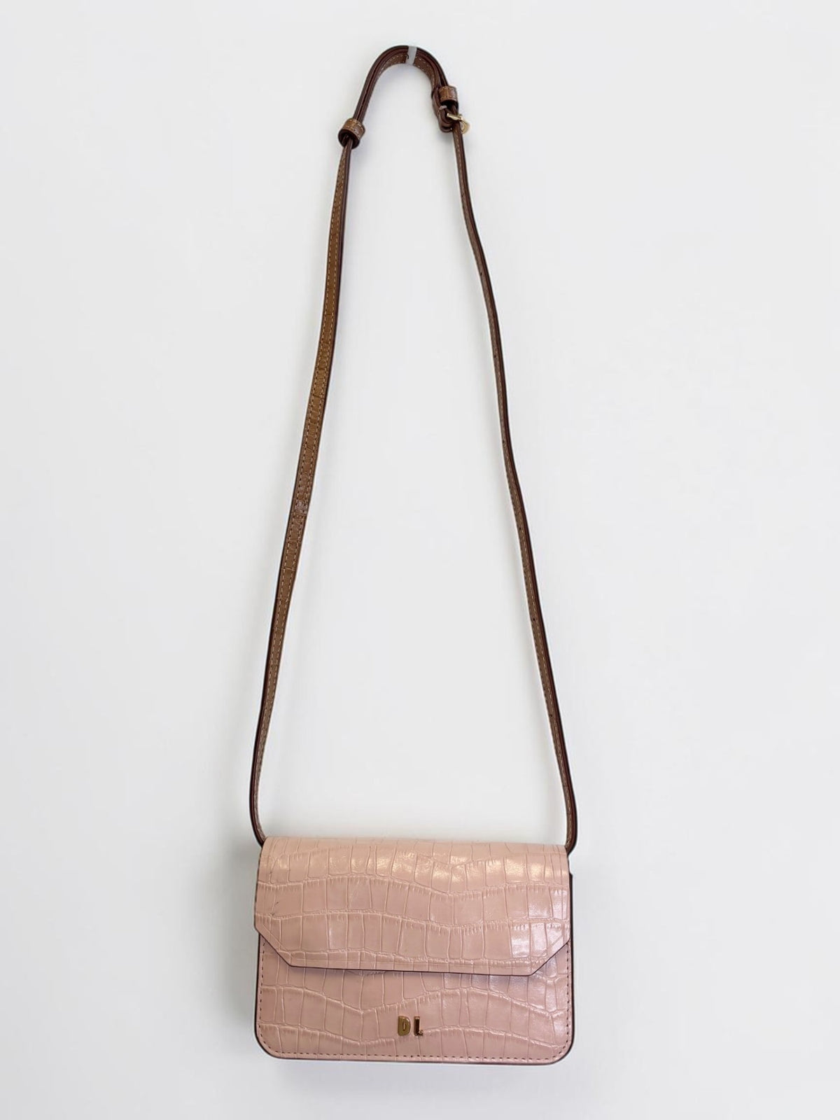 Danse Lente Gigi XS — Blush Croc-Embossed Leather