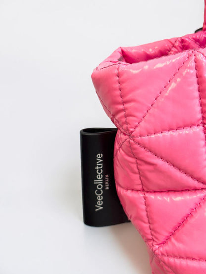 Vee Collective Mini Tote — Hot Pink Quilted Nylon