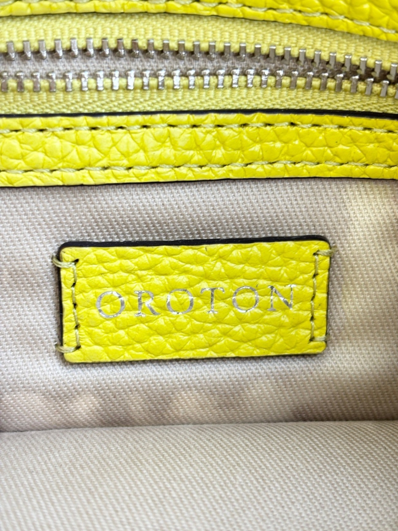 Oroton Barkeley Neon Yellow Pouch NWT