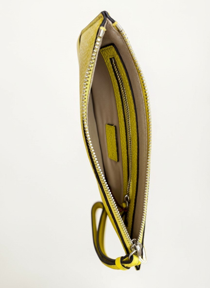 Oroton Barkeley Neon Yellow Pouch NWT