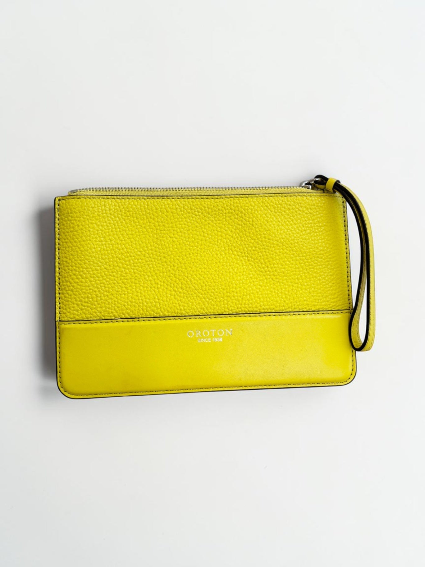 Oroton Barkeley Neon Yellow Pouch NWT
