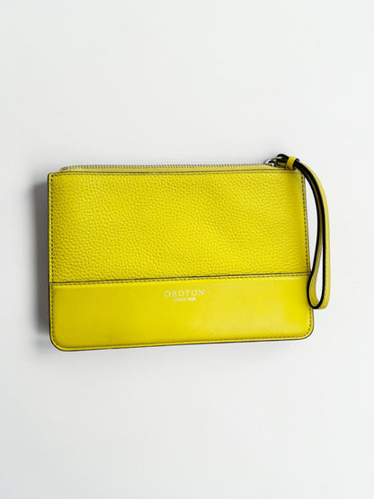 Oroton Barkeley Neon Yellow Pouch NWT