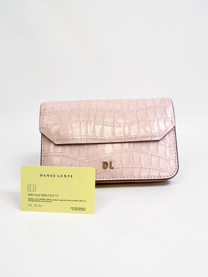 Danse Lente Gigi XS — Blush Croc-Embossed Leather