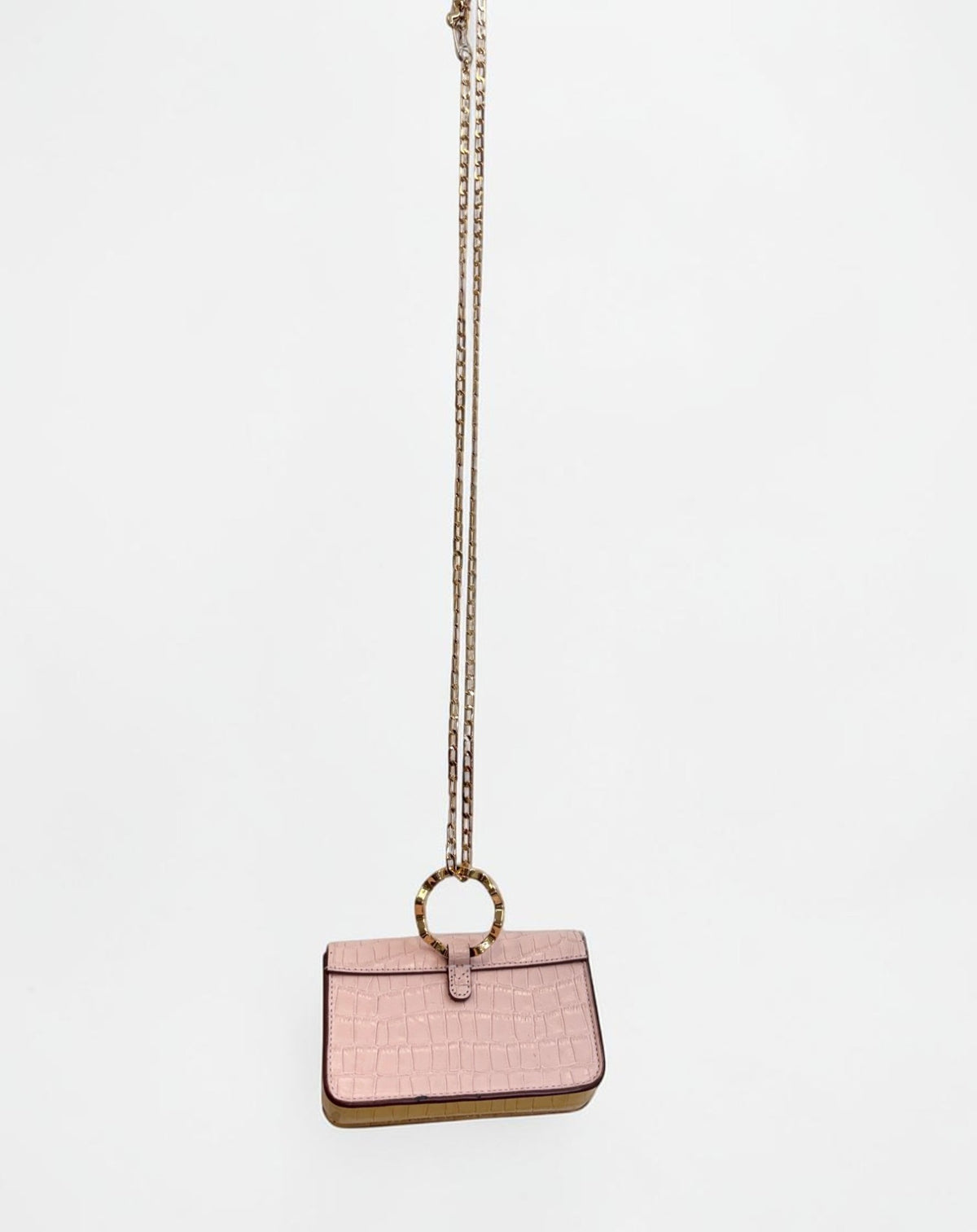 Danse Lente Gigi XS — Blush Croc-Embossed Leather
