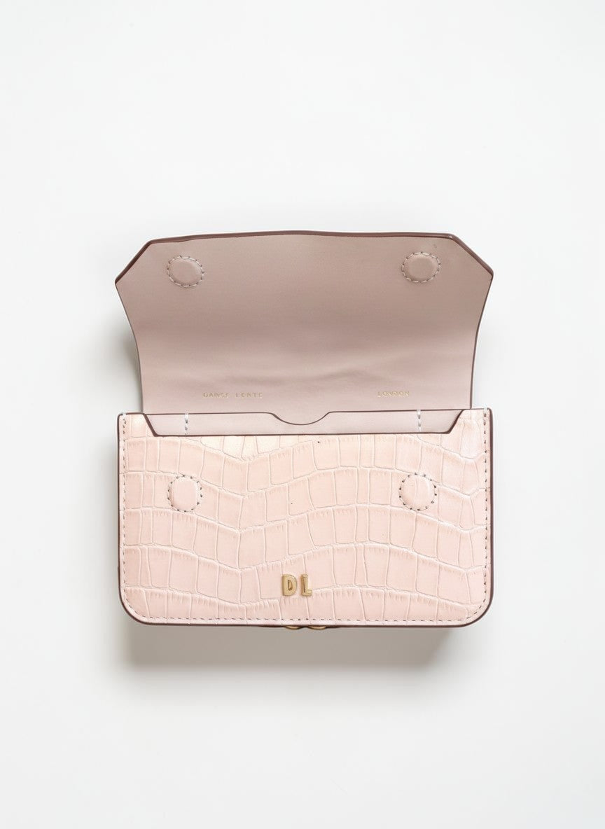 Danse Lente Gigi XS — Blush Croc-Embossed Leather