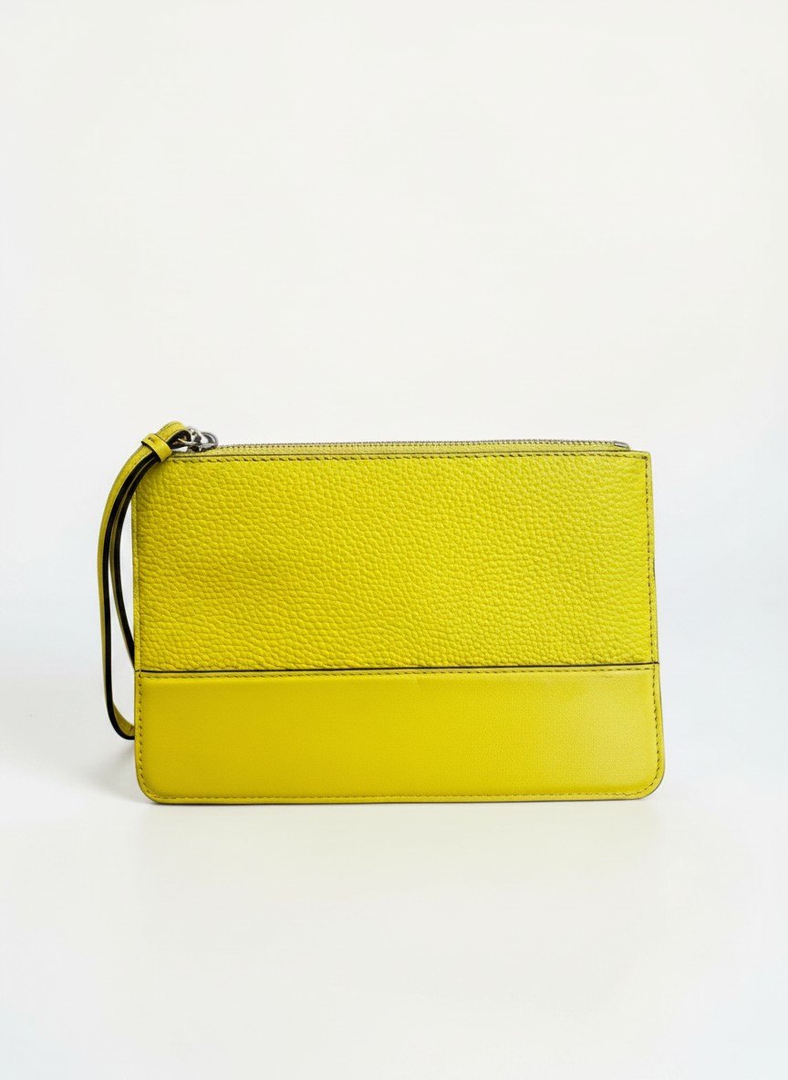 Oroton Barkeley Neon Yellow Pouch NWT