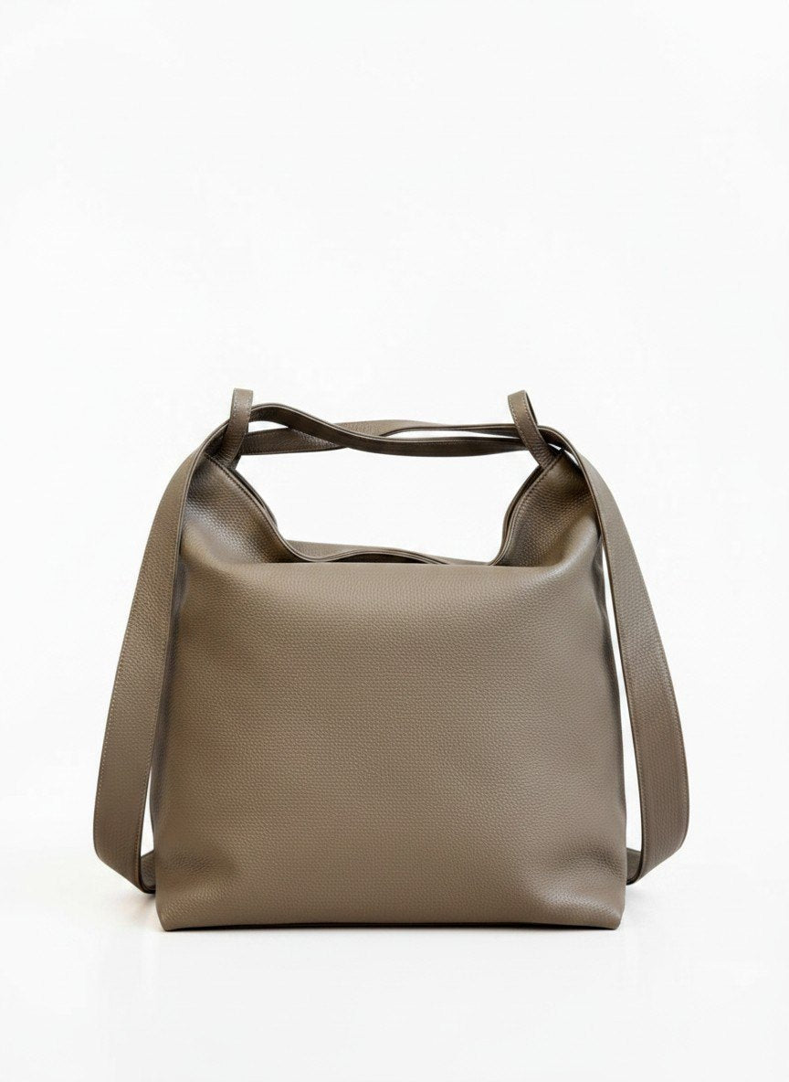 Vestirsi Taupe Italian Leather Slouchy Hobo Bag — New With Tags